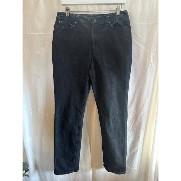 Anne Klein Black Straight-Leg Jeans - Size 10 - Picture 1 of 4